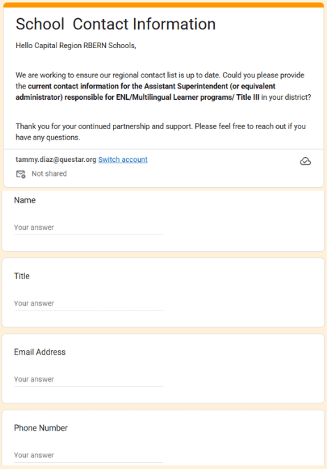School Contact Form